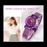⁦ساعة يد كوارتز ستانلس من skmei للنساء لون بنفسجي⁩ - الصورة ⁦4⁩