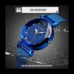 ⁦ساعة يد كوارتز ستانلس من skmei للنساء لون أزرق⁩ - الصورة ⁦4⁩