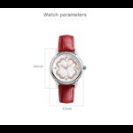 ⁦ساعة يد كوارتز جلد من skmei للنساء لون أحمر⁩ - الصورة ⁦7⁩