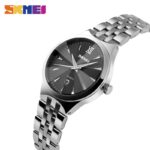 ⁦ساعة يد كوارتز ستانلس من skmei للنساء لون فضي⁩ - الصورة ⁦2⁩