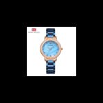 ساعة يد كوارتز ستانلس من MINI FOCUS للنساء لون أزرق