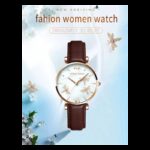 ⁦ساعة يد كوارتز جلد من Hannah Martin للنساء لون بني غامق⁩ - الصورة ⁦3⁩