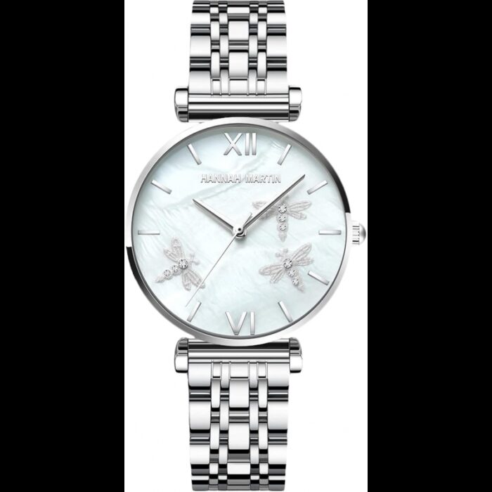 ⁦ساعة يد كوارتز ستانلس من Hannah Martin للنساء لون فضي⁩ - الصورة ⁦3⁩