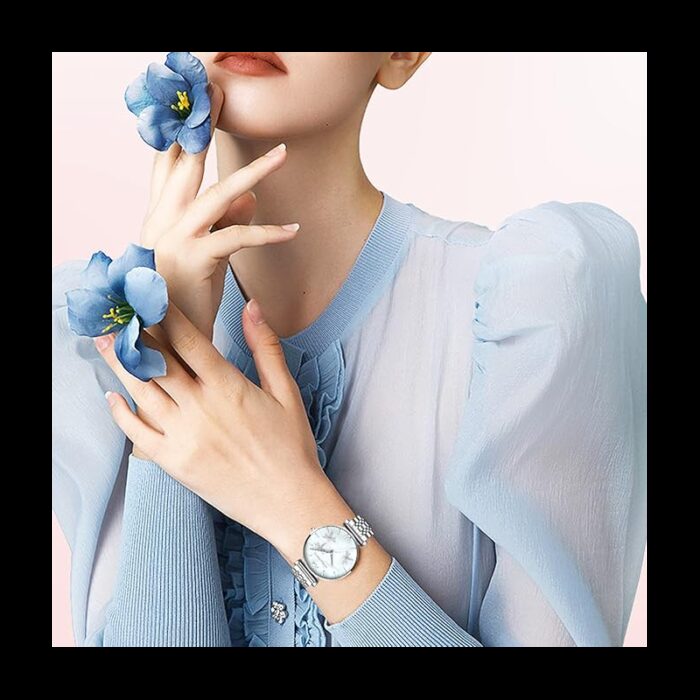 ⁦ساعة يد كوارتز ستانلس من Hannah Martin للنساء لون فضي⁩ - الصورة ⁦6⁩