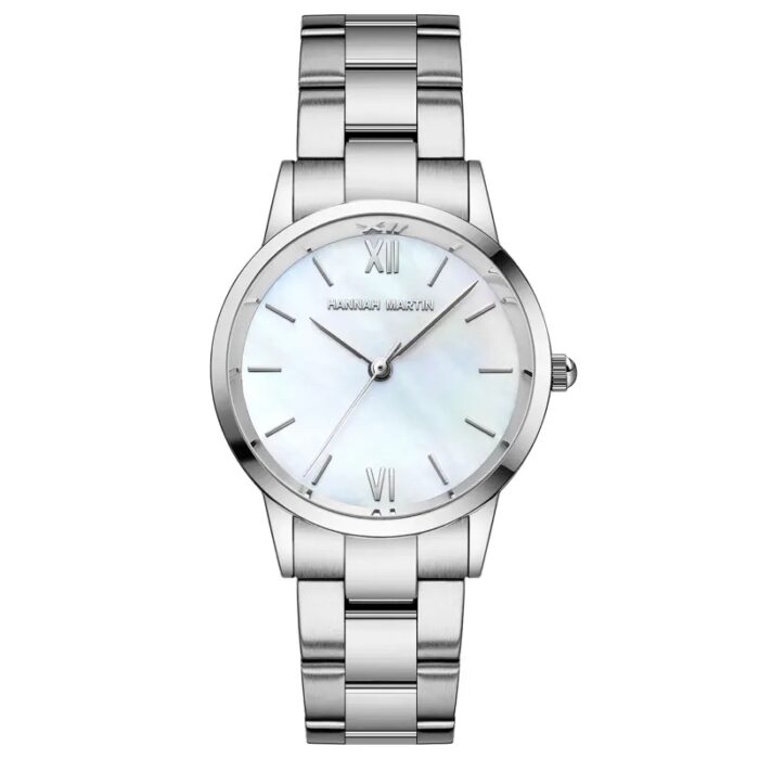 ⁦ساعة يد كوارتز ستانلس من Hannah Martin للنساء لون فضي⁩ - الصورة ⁦2⁩