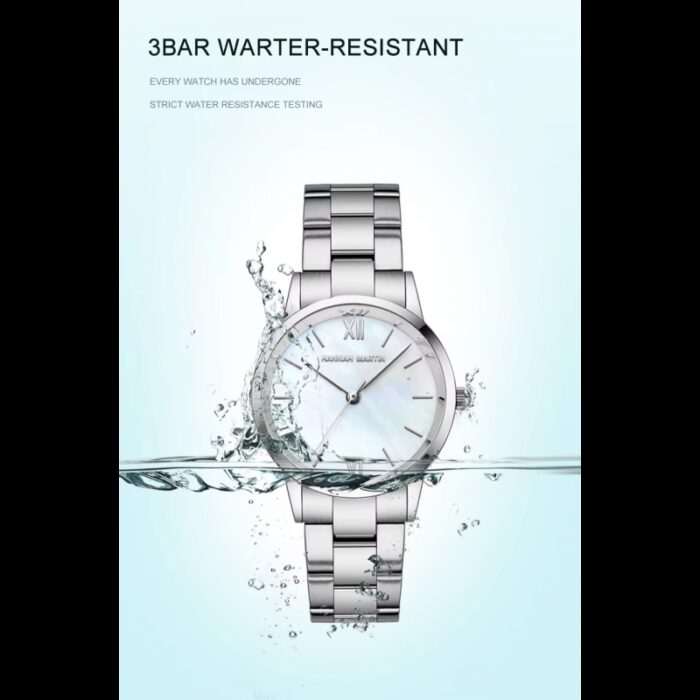 ⁦ساعة يد كوارتز ستانلس من Hannah Martin للنساء لون فضي⁩ - الصورة ⁦5⁩