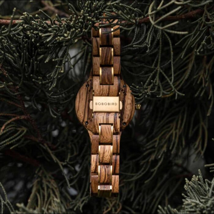 ⁦ساعة يد عقارب خشبي للنساء لون خشبي فاتح⁩ - الصورة ⁦10⁩