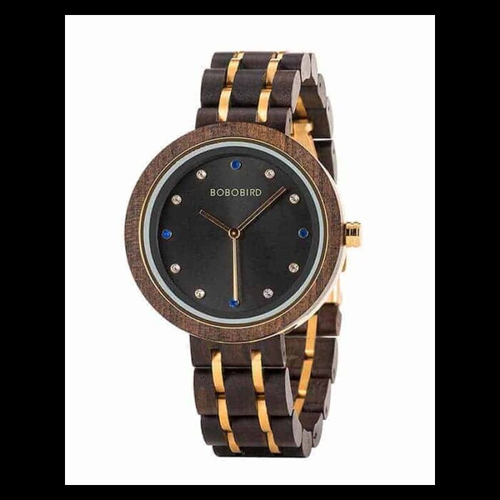 ⁦ساعة يد عقارب خشبي للنساء لون خشبي غامق⁩ - الصورة ⁦8⁩