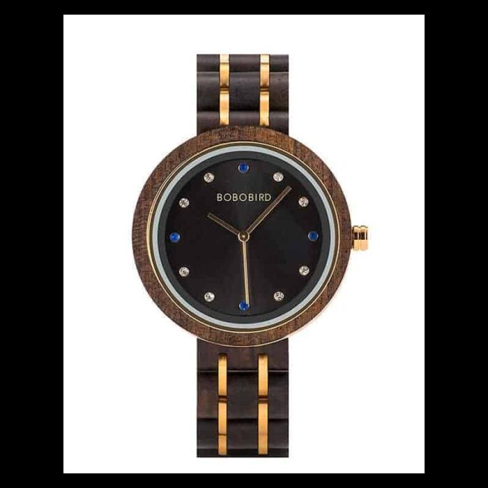 ⁦ساعة يد عقارب خشبي للنساء لون خشبي غامق⁩ - الصورة ⁦9⁩