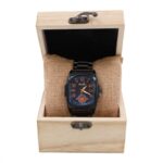 ساعة معدنية مربعة الشكل خلفية سوداء Aaimow للرجال لون أسود