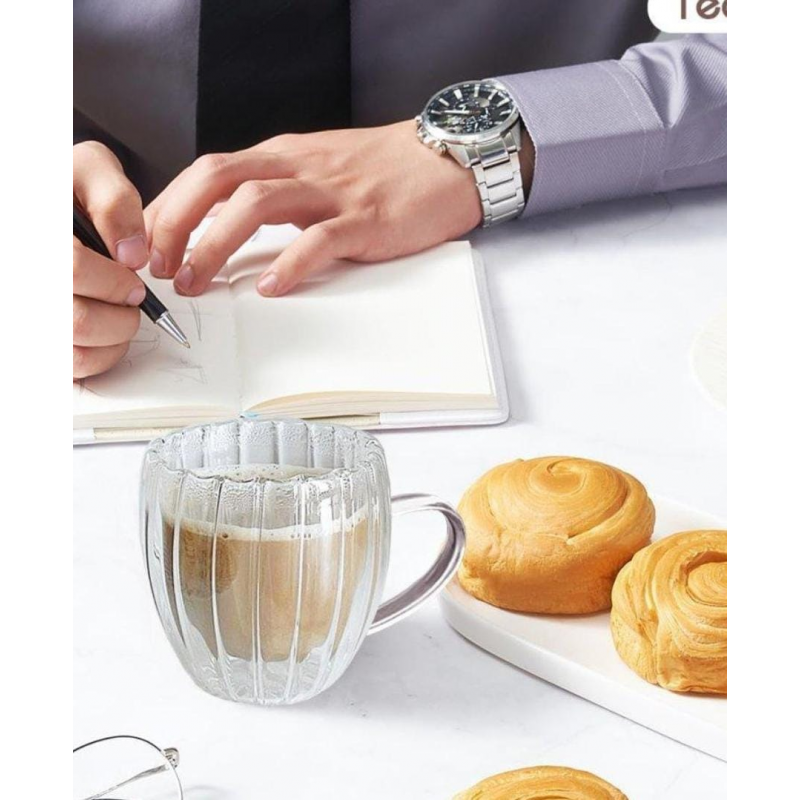 ⁦فنجان دبل جلاس سادة مع يد سعة 250 مل⁩ - الصورة ⁦1⁩
