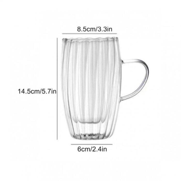 ⁦مج دبل جلاس سادة مع يد سعة 450 مل⁩ - الصورة ⁦2⁩