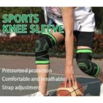 مشد ركبة مع أشرطة قابلة للتعديل - يوفر الضغط والحماية  لتحسين الأداء ومنع الإصابات - يمكن ارتداؤه أثناء الجري وفي أي وقت ومكان - مقاس Large - لون  أسود