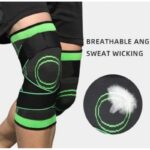 ⁦مشد ركبة مع أشرطة قابلة للتعديل - يوفر الضغط والحماية  لتحسين الأداء ومنع الإصابات - يمكن ارتداؤه أثناء الجري وفي أي وقت ومكان - مقاس Large - لون  أسود⁩ - الصورة ⁦2⁩