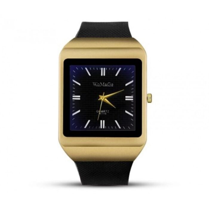 103375679_67fad4dcc4e24 ساعة يد رجالية كوارتز حزام من السيليكون- لون أسود مع ذهبي- ماركة عالمية WoMaGe - الصورة 1