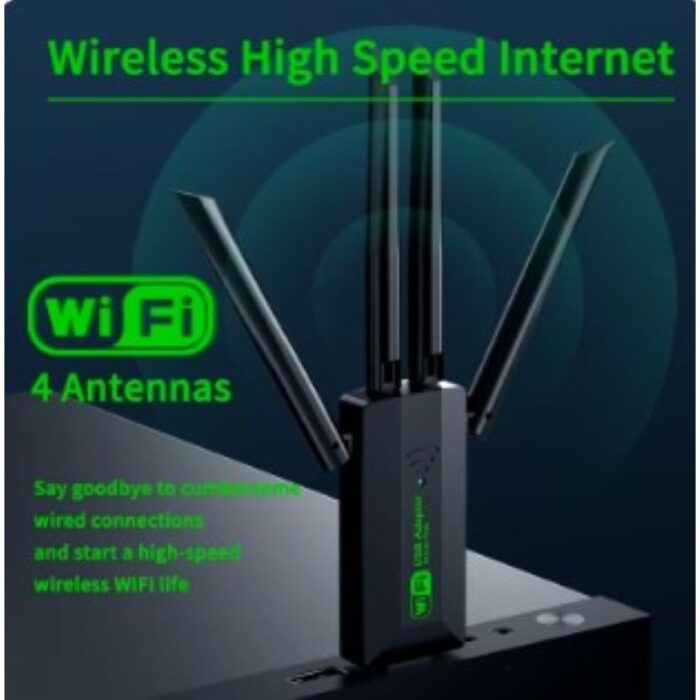 ⁦محول USB 3.0 واي فاي للكمبيوتر الشخصي - 4 أنتينات ، جهاز استقبال لاسلكي ، ثنائي النطاق - سرعة النفاذية  Mbps1200- ثنائي النطاق GHz & 5GHz - ماركة ICANING⁩ - الصورة ⁦2⁩