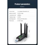 ⁦محول USB 3.0 واي فاي للكمبيوتر الشخصي - 4 أنتينات ، جهاز استقبال لاسلكي ، ثنائي النطاق - سرعة النفاذية  Mbps1200- ثنائي النطاق GHz & 5GHz - ماركة ICANING⁩ - الصورة ⁦5⁩