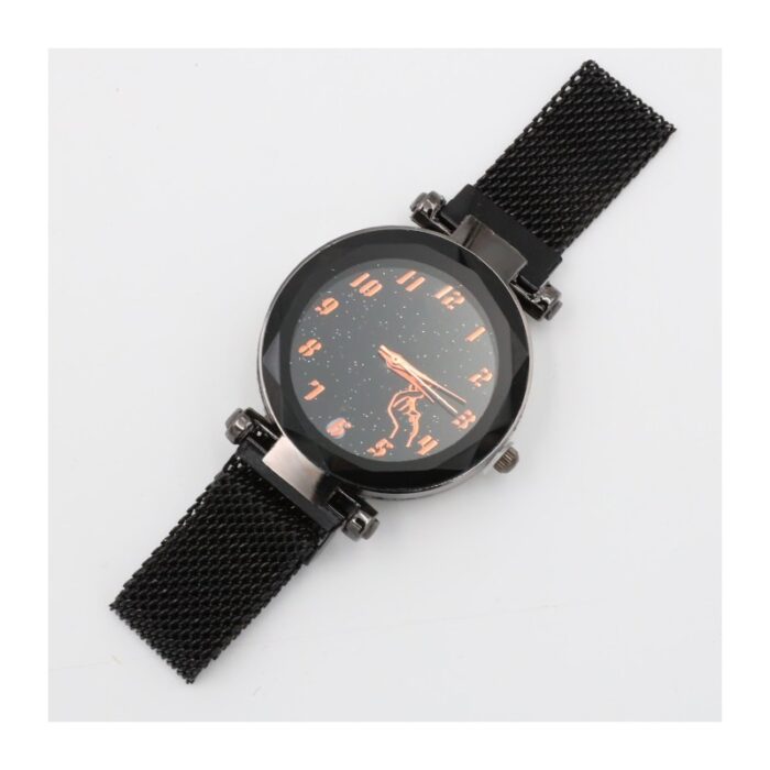 ⁦ساعة يد معدنية للنساء لون أسود⁩ - الصورة ⁦3⁩