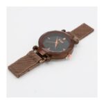 ساعة يد معدنية للنساء لون بني