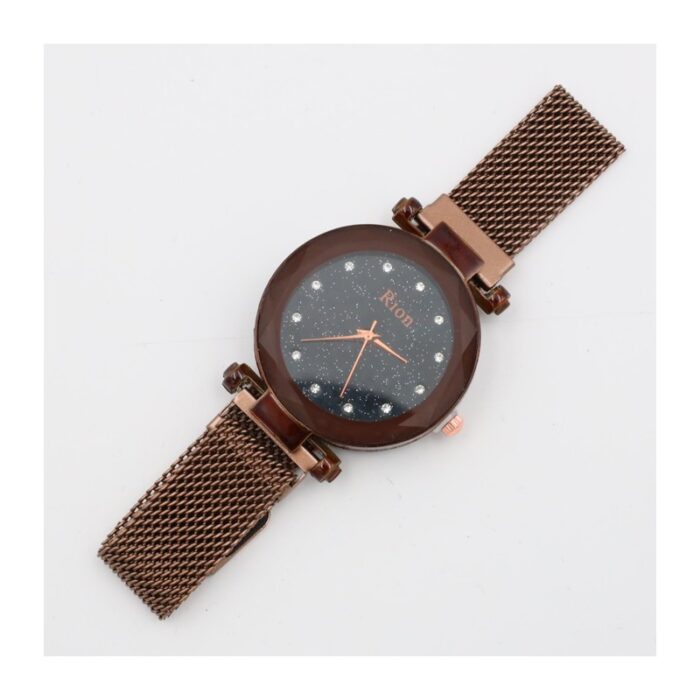 ⁦ساعة يد معدنية للنساء لون بني⁩ - الصورة ⁦3⁩