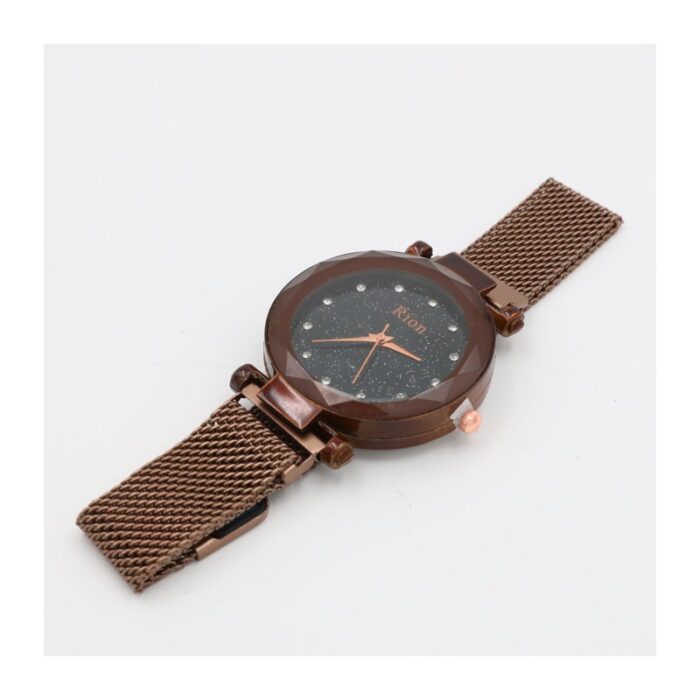 ⁦ساعة يد معدنية للنساء لون بني⁩ - الصورة ⁦4⁩