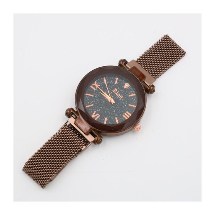 ⁦ساعة يد معدنية للنساء لون بني⁩ - الصورة ⁦3⁩