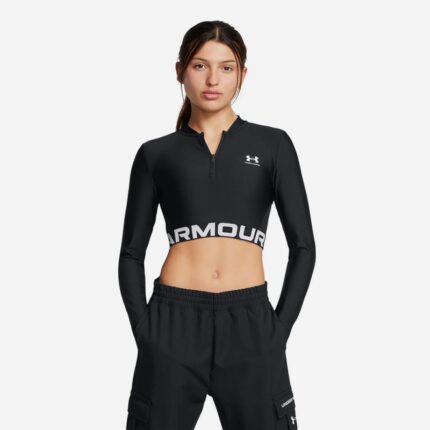 Under Armour Women's Heatgear Rib 1/4 Zip Long Sleeve Tee