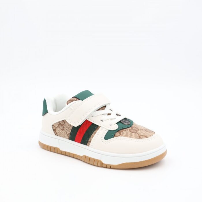 ⁦حذاء للأطفال لون بيج ونعل أبيض⁩ - الصورة ⁦2⁩