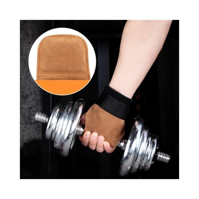 ⁦مشدات لون عسلي جلد بقري لتمارين Lifting⁩ - الصورة ⁦3⁩