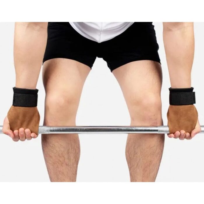 ⁦مشدات لون عسلي جلد بقري لتمارين Lifting⁩ - الصورة ⁦4⁩