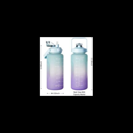 مطرة ماء 2.2 لتر لون اخضر فوق وبنفسجي تحت