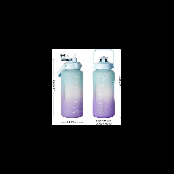 103376756_67fad67b2f612 مطرة ماء 2.2 لتر لون اخضر فوق وبنفسجي تحت - الصورة 1