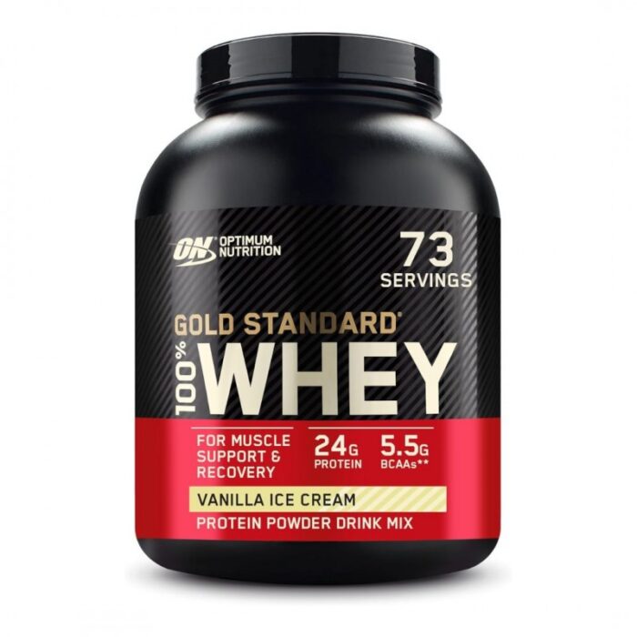 ⁦Optimum Nutrition Gold Standard 100% Whey Protein Powder Vanilla ICE Cream 5 LB ( 2.27kg )⁩ - الصورة ⁦1⁩