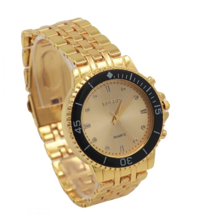 103377562_67fad80390903 ساعة رياضية أنالوج كوارتز ميناء ذهبي للرجال لون ذهبي - الصورة 1