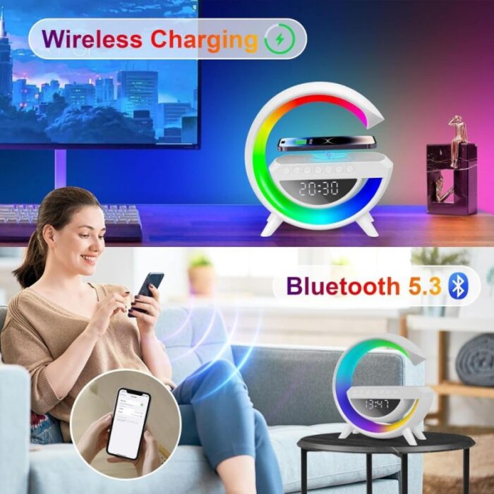 ⁦REGRSI 3x1 Lampe de table, Haut-parleur Bluetooth RGB⁩ - الصورة ⁦6⁩