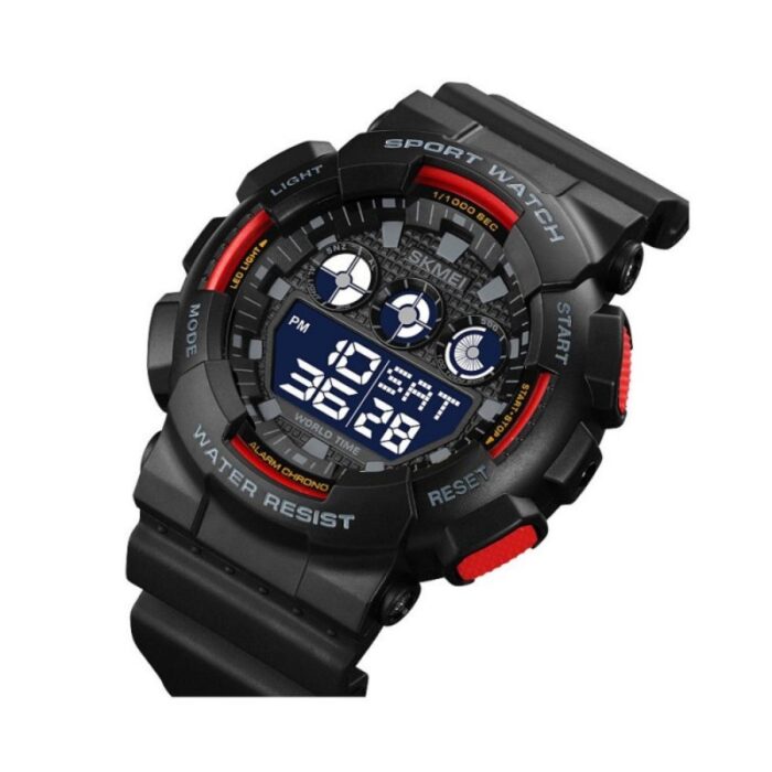 103377715_67fad850618d4 ساعة سيليكون للرجال لون أسود وأحمر من Skmei - الصورة 1