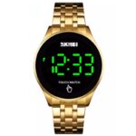 ساعة معدنية للرجال لون ذهبي من Skmei