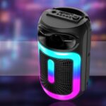 سماعة سبيكر مضيئة 8 انش مع مايكروفون سلكي ماركة KAKUSIGA