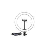 مصباح حلقي باضاءة مع حامل للموبايل ارتفاع 1.6 سم