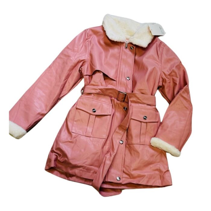 103378030_67fad91f81115 سترة بناتي جلد مبطن ثقيلة لون زهري - الصورة 1