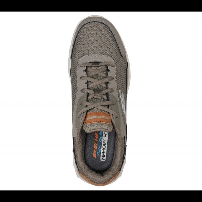 ⁦Skechers Men's Overhaul 2.0 - Enforcer Shoes - حذاء سكيتشرز أوفرهول 2.0 للرجال لون زيتي وبيج غامق⁩ - الصورة ⁦3⁩