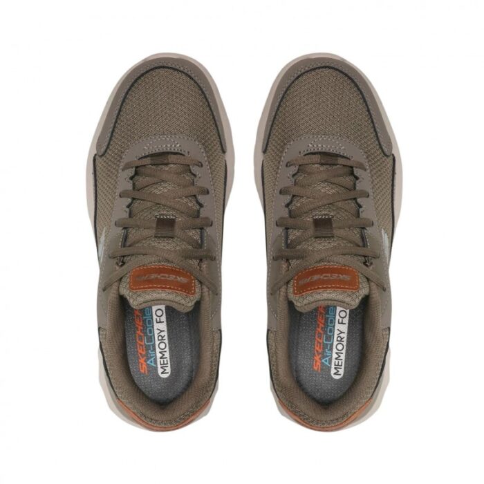 ⁦Skechers Men's Overhaul 2.0 - Enforcer Shoes - حذاء سكيتشرز أوفرهول 2.0 للرجال لون زيتي وبيج غامق⁩ - الصورة ⁦9⁩
