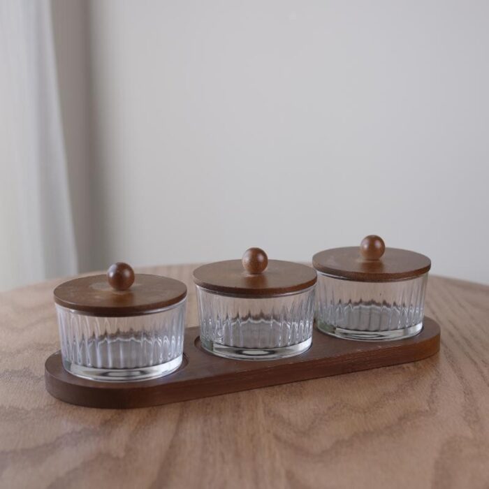 ⁦مضيفة ثلاثية قطر 9 طول 5 القاعدة الخشب 24 سم العرض 7 سم⁩ - الصورة ⁦2⁩