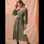 فستان نسائي قصة واسعة لون اخضر