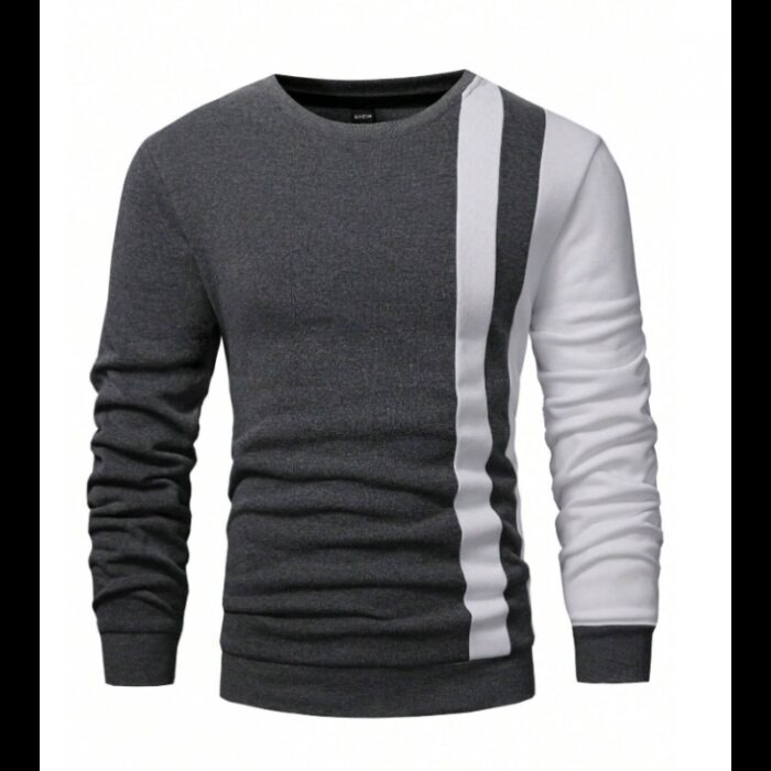 ⁦بلوزة بأكمام طويلة للرجال لون رمادي⁩ - الصورة ⁦4⁩