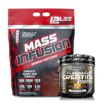 Nutrex Research Mass Infusion 5.45Kg Choclate Flavor + Muscletech Platinum 100% Creatine 300G + هدية كاسة