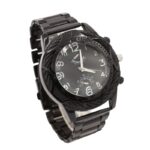 ساعة معدنية للرجال لون أسود