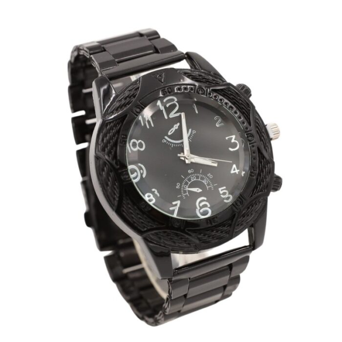 ⁦ساعة معدنية للرجال لون أسود⁩ - الصورة ⁦1⁩