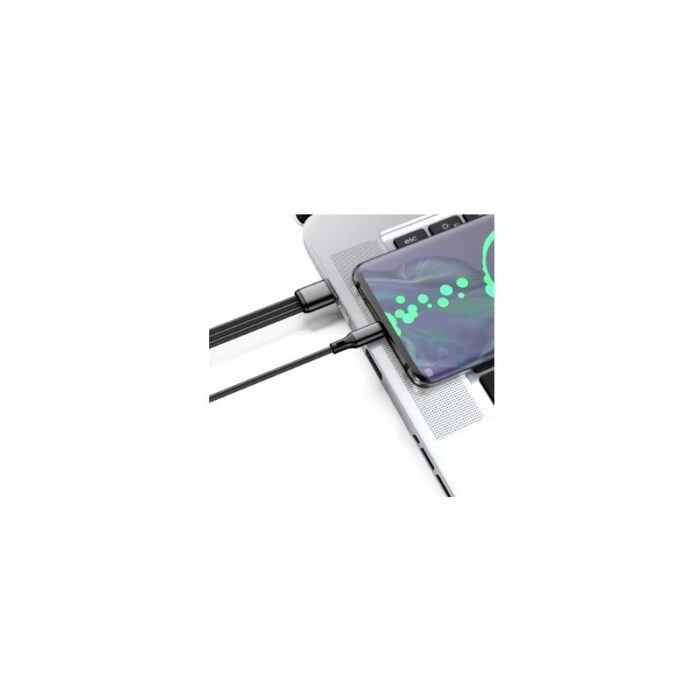 ⁦كيبل شحن USB 3 في 1 مدخل Type C طول 1.3 متر سلك متين وقوي سهولة شحن أكثر من جوال في ذات الوقت⁩ - الصورة ⁦4⁩