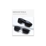 ⁦نظارة حساسة للضوء Polarized عدسة مربعة أصلية إطار وعدسة لون أسود⁩ - الصورة ⁦3⁩